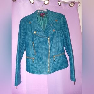 Beautiful teal moto jacket